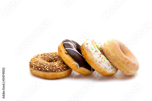 Obraz na płótnie Assorted Donuts on white, various donuts
w salonie