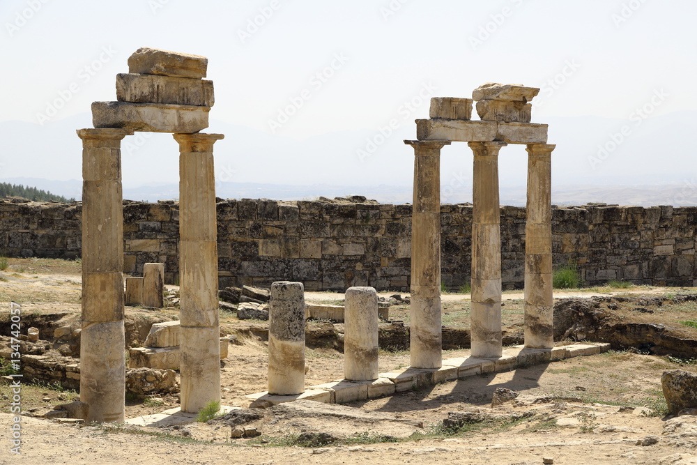 The ruins of the ancient city of Hierapolis in Turkey