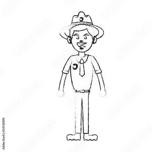 forest ranger icon over white background. vector illustration