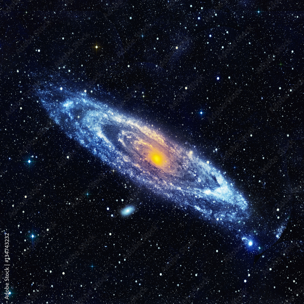 Abstract space landscape with a spiral galaxy Abstract space landscape with a spiral galaxy