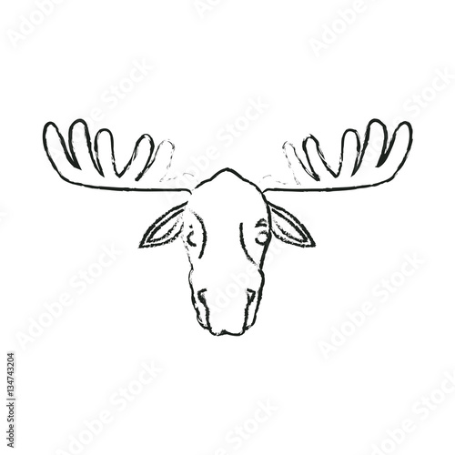 deer cartoon icon over white background. vector illustration