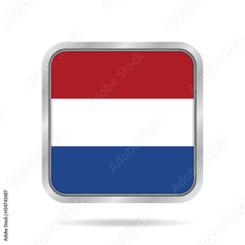 Flag of Netherlands. Metallic gray square button. Free Download Flag of Netherlands. Metallic gray square button. - GFXLoad