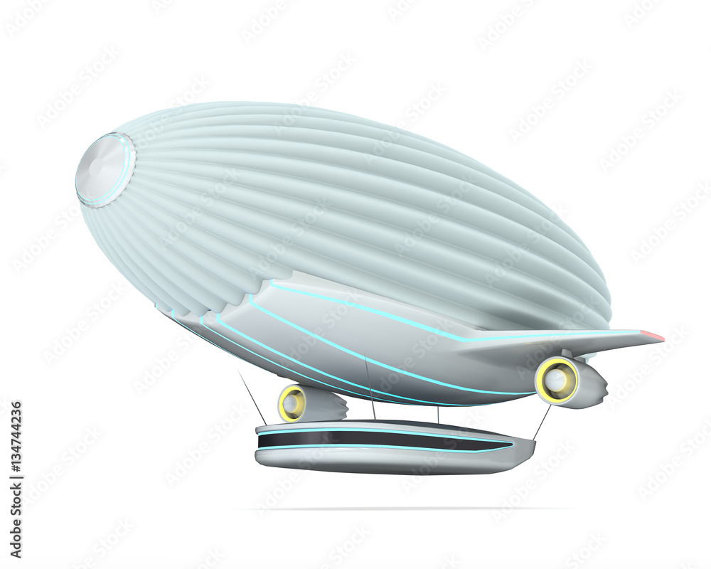 Balloon fly ship isolated on wnite. Future concept model. 3d illustration. Balloon fly ship isolated on wnite. Future concept model. 3d illustration.