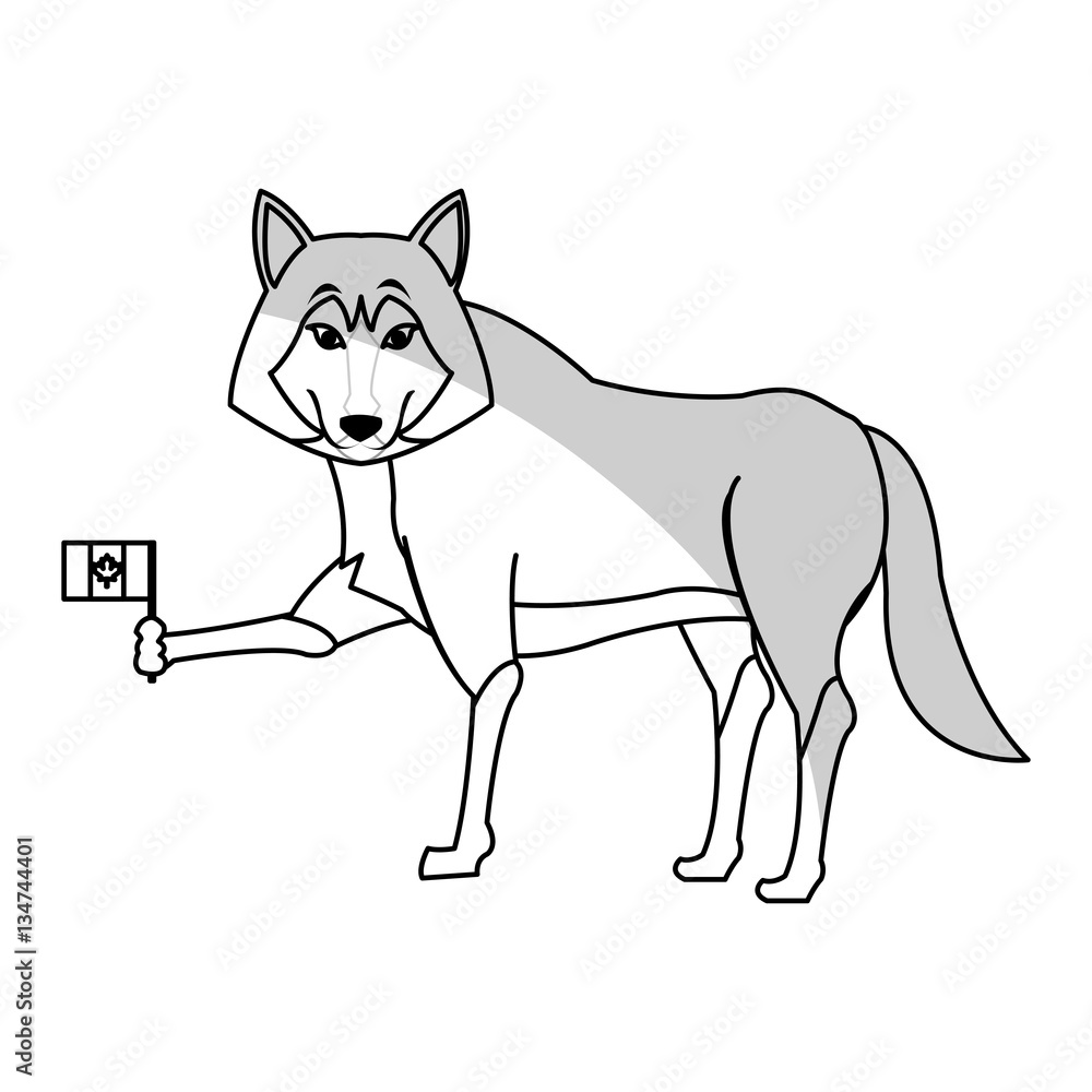 wolf cartoon icon over white background. vector illustration