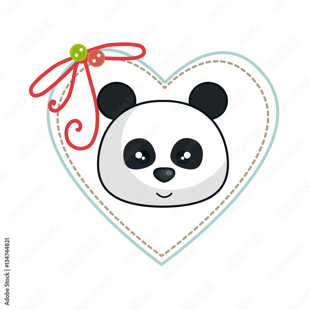 cute animal with frame heart vector illustration design cute animal with frame heart vector illustration design