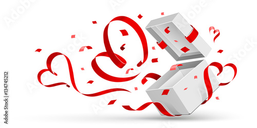 Open gift with hearts