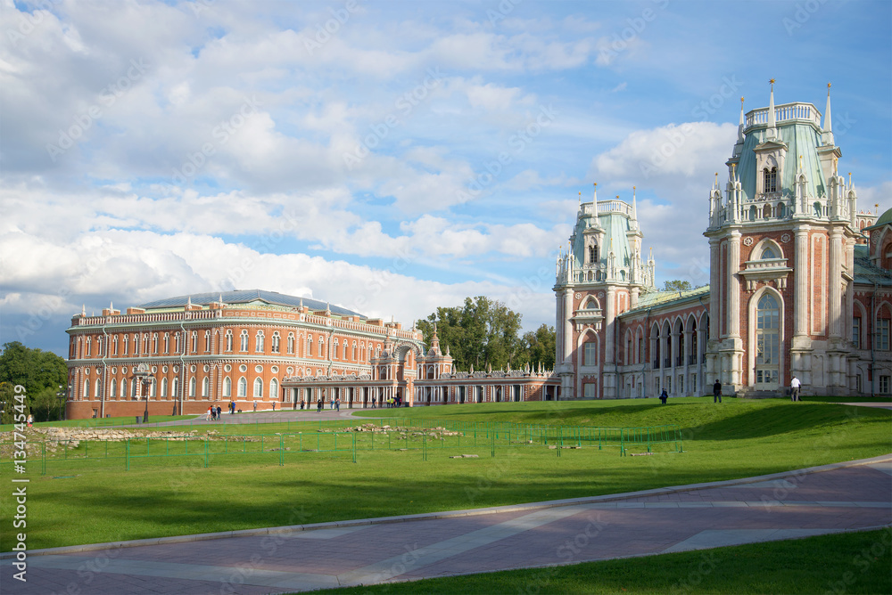 The Big Palace in Tsaritsyno, cloudy September afternoon. Moscow