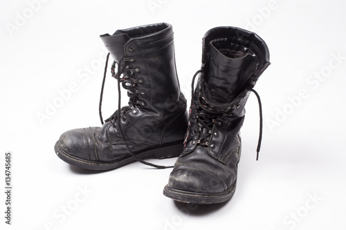 Old leather boots