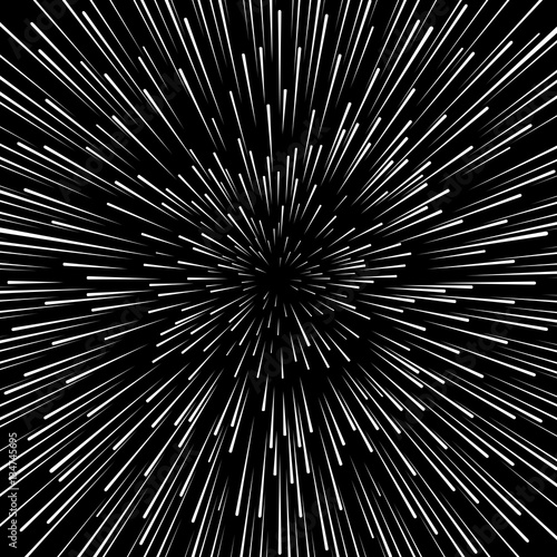 Speed warp vector background. Radiator hyperspace star wars zoom effect