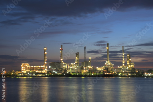 Refinery plant area at twilight