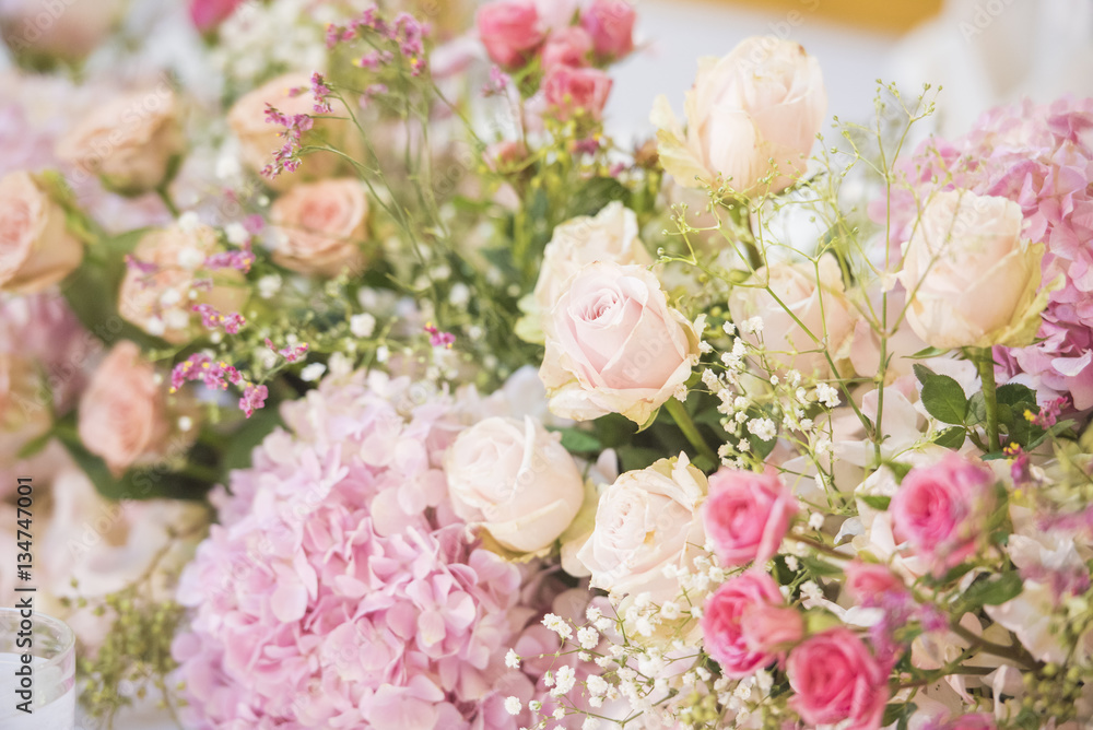 wedding backdrop with flower and wedding decoration