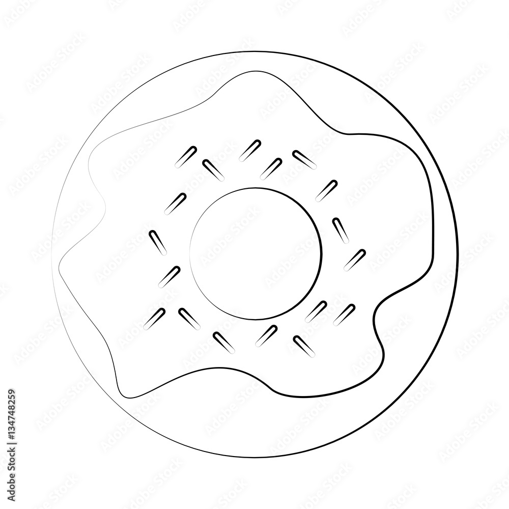 sweet donut icon over white background. vector illustration