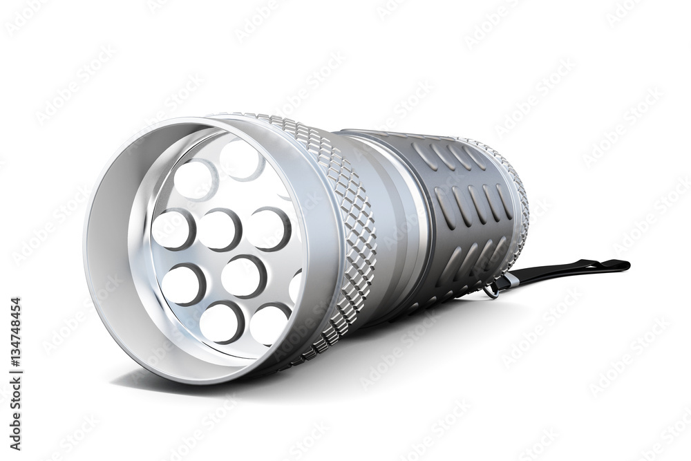 Led flashlight isolated on white background. 3d rendering Led flashlight isolated on white background. 3d rendering