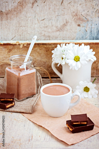 Hot chocolate selective focus
