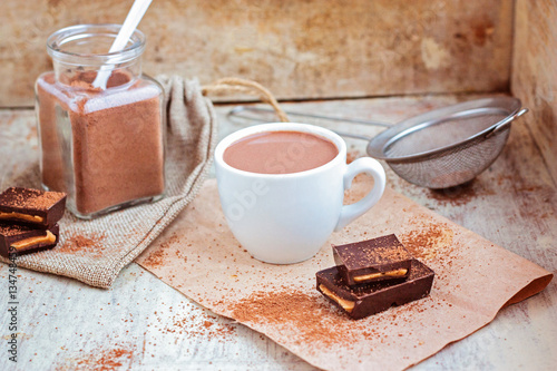 Hot chocolate selective focus