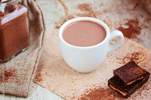 Hot chocolate selective focus
