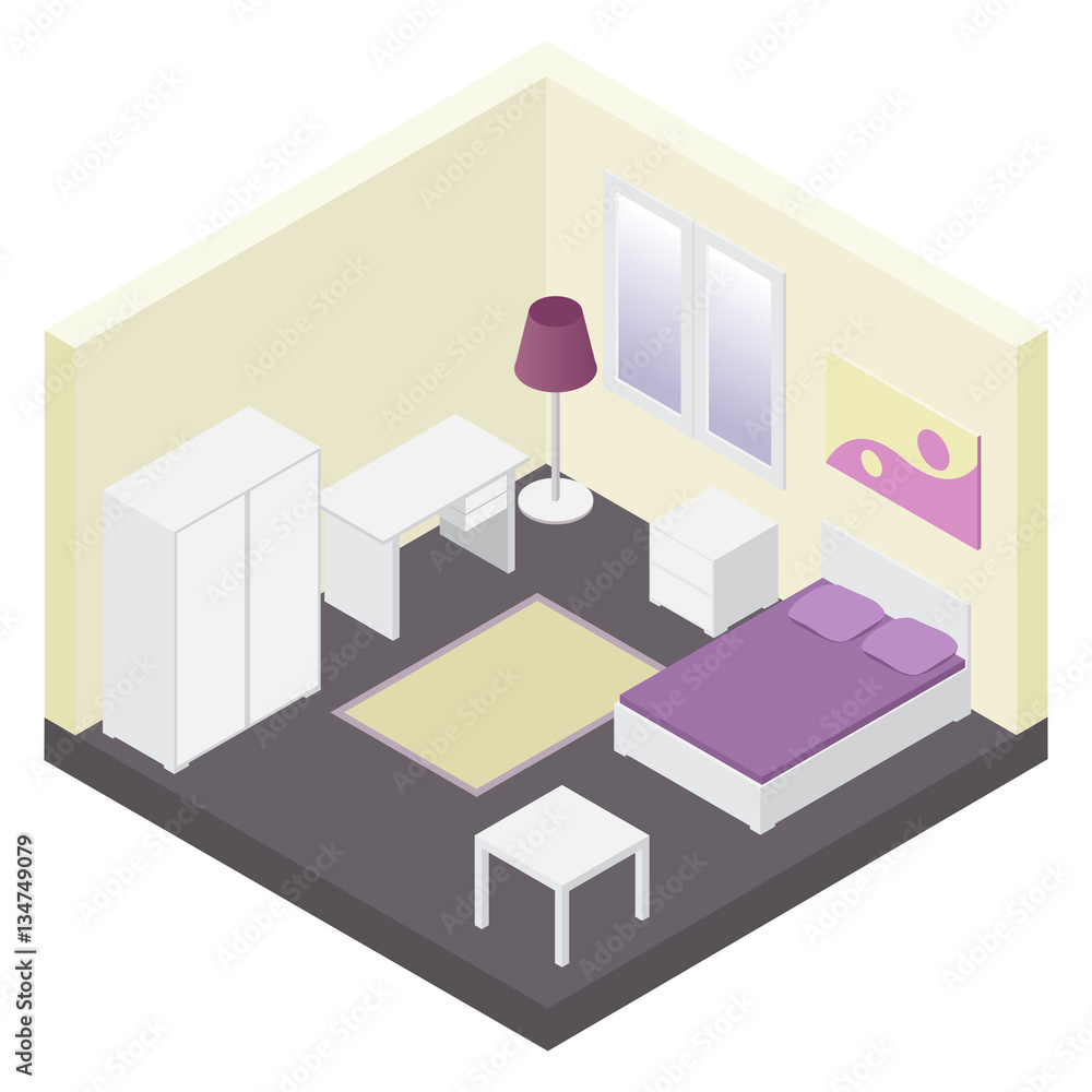Fototapeta premium Vector isometric living room