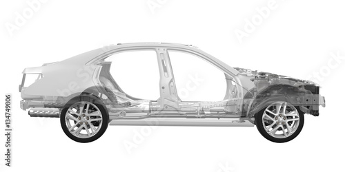 Bilde på lerret Car Chassis with Engine