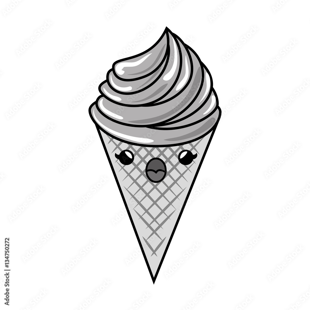 ice cream character funny vector illustration design