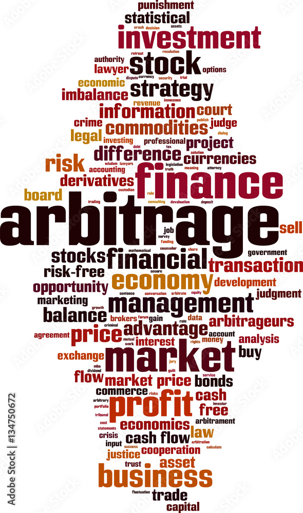 Arbitrage word cloud concept. Vector illustration Arbitrage word cloud concept. Vector illustration