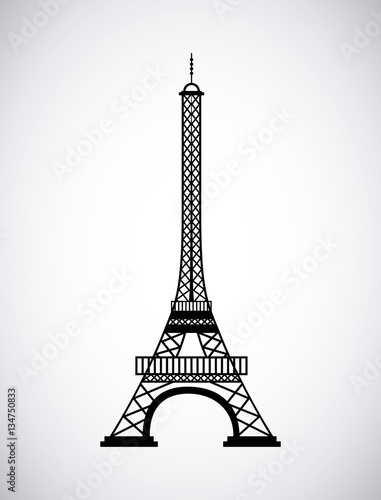 eiffel tower icon over white background. travel and tourism design. vector illustration