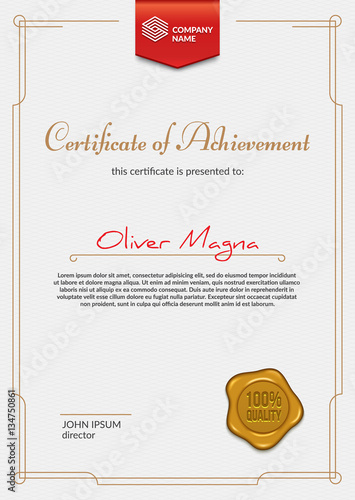 Certificate of Appreciation template. Luxury diploma design. Layered eps10 vector.