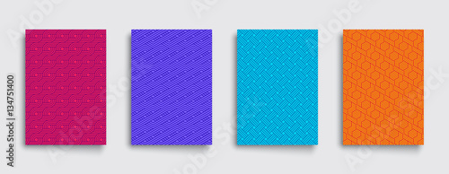 Geometric pattern covers set. Cool creative cards. Eps10 vector.