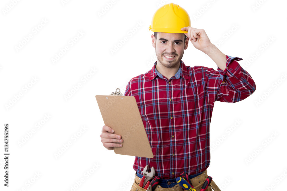 construction helmet and tools professional