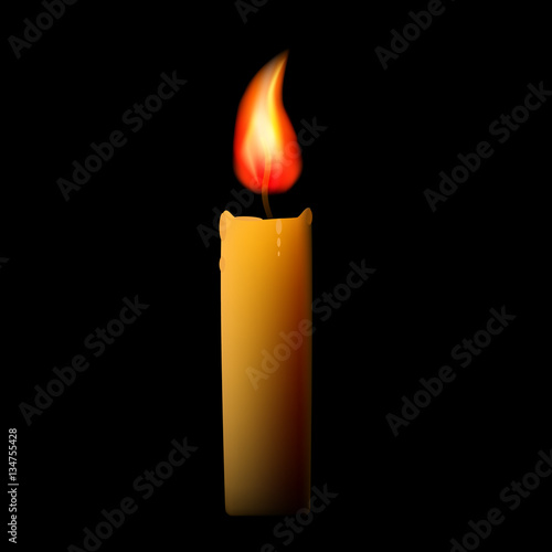 Candle icon. Abstract candle. Vector illustration. Fire.