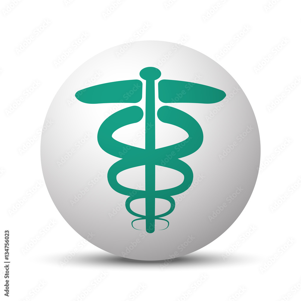 Green Medical Symbol icon on white sphere Green Medical Symbol icon on white sphere