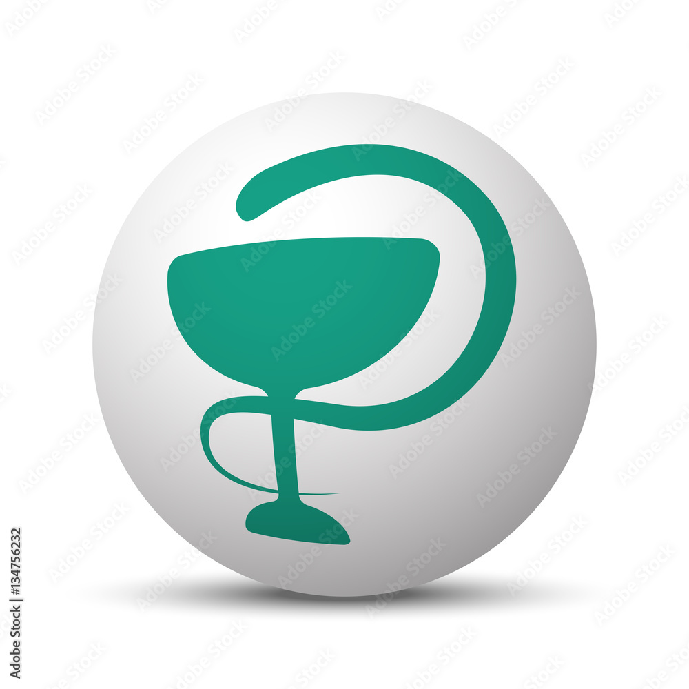 Green Medical  icon on white sphere