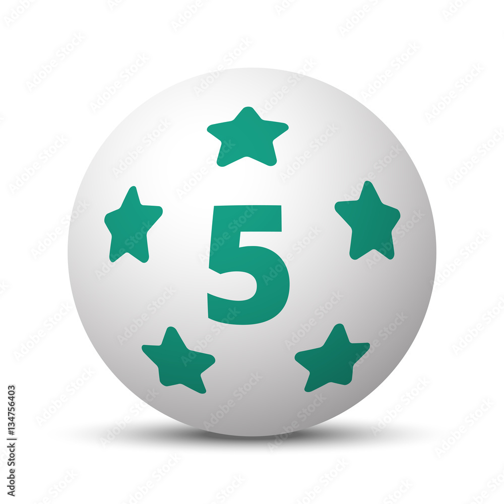 Obraz premium Green Five Star icon on white sphere