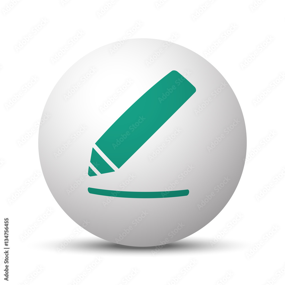 Green Sign Here icon on white sphere Green Sign Here icon on white sphere