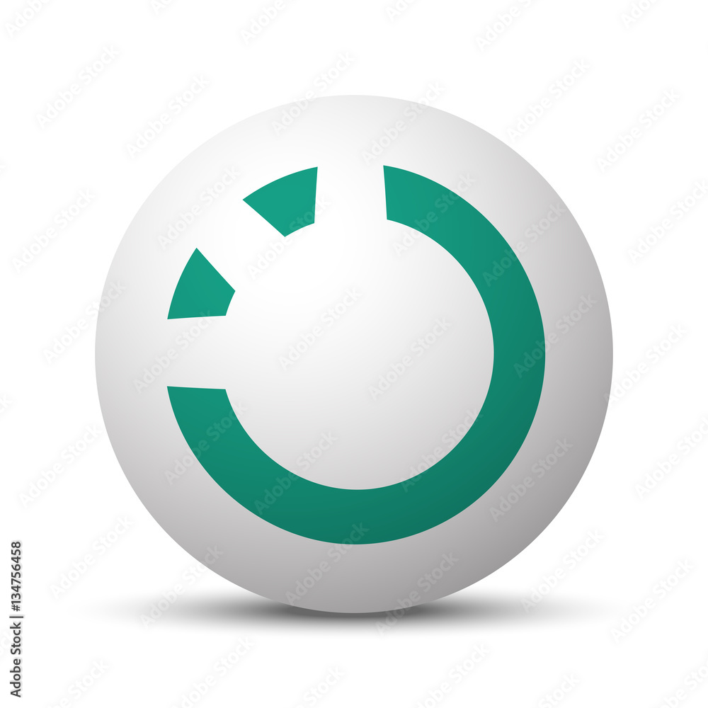 Green Loading icon on white sphere Green Loading icon on white sphere