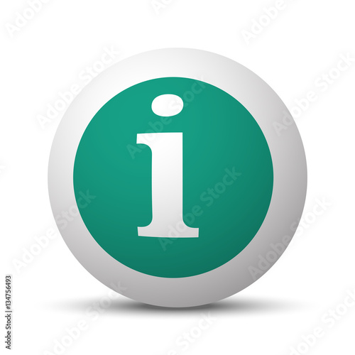 Green Information icon on white sphere