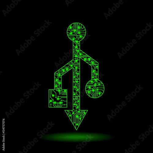 Abstract USB icons. Abstract symbol of communication of data. Vector illustration