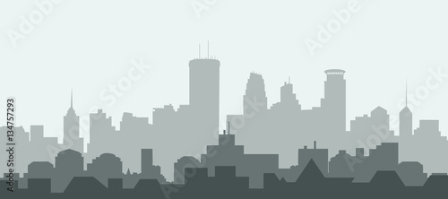 Plakat Panoramę miasta Minneapolis - wektor