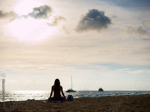 Woman at the tropical beach