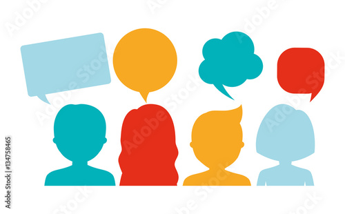 people having conversation icon image vector illustration design 