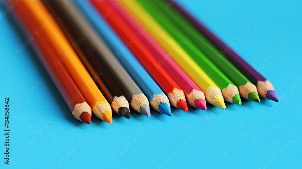 coloured pencil pastels on a colour background isolated coloured pencil pastels on a colour background isolated