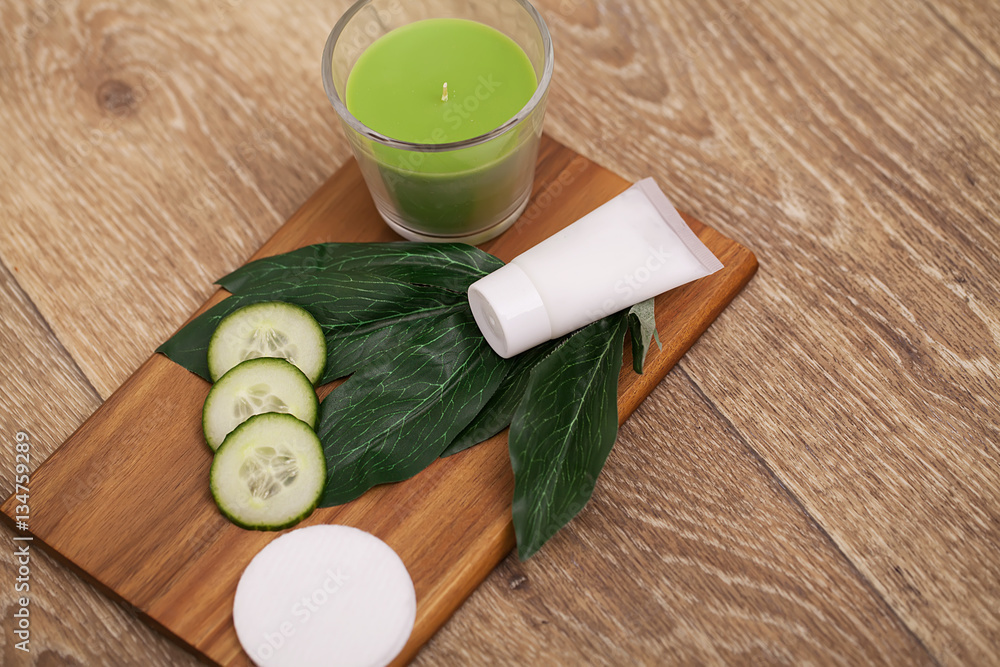 Spa Massage , setting with rolled, towel, candlelight Spa Massage , setting with rolled, towel, candlelight