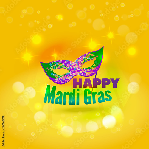 Carnival streamer backdrop. Happy Mardi Gras. Vector illustration