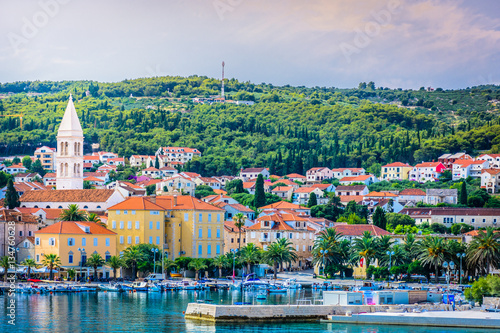 Supetar town Croatia. / View  at Supetar town, popular touristic destination on Island Brac, Croatia. photo