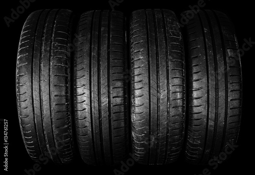 Black old tires.