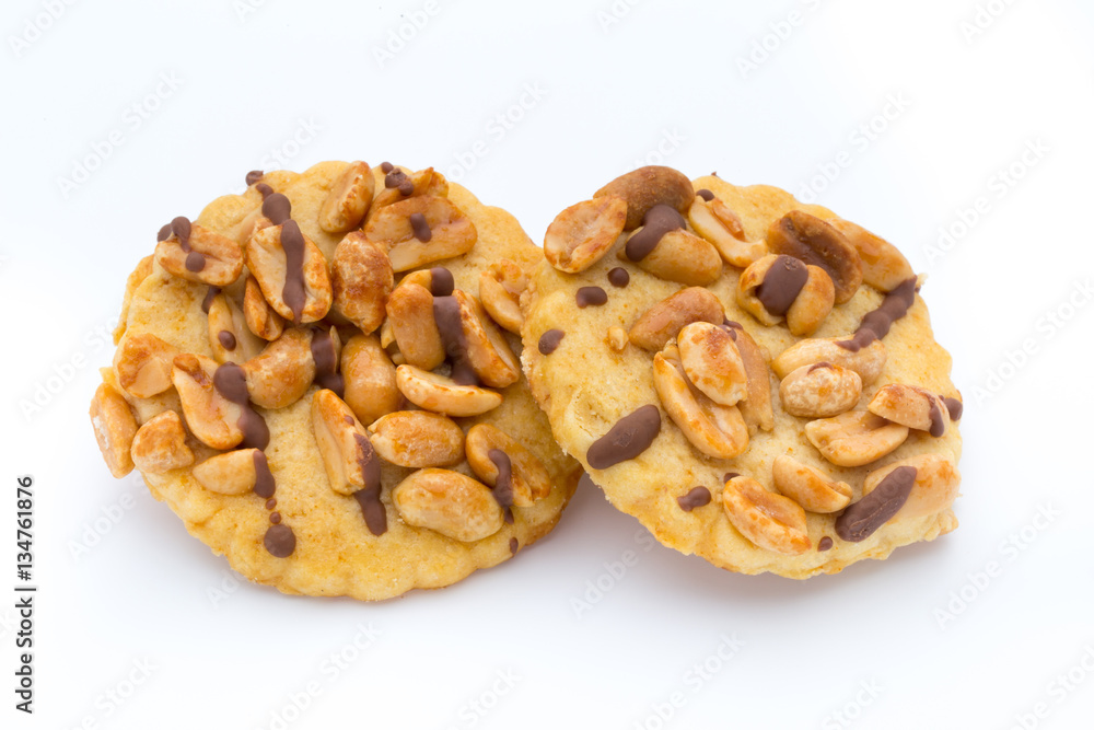 Cookies nuts on the isolated on white background. Cookies nuts on the isolated on white background.