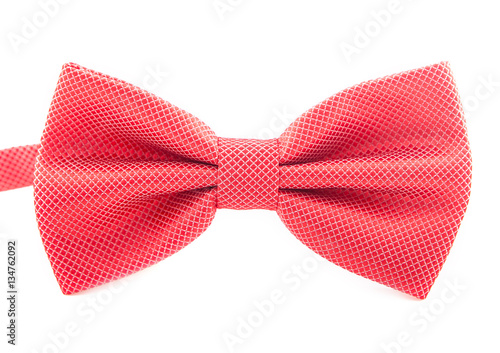 red bow tie isolated on white background
