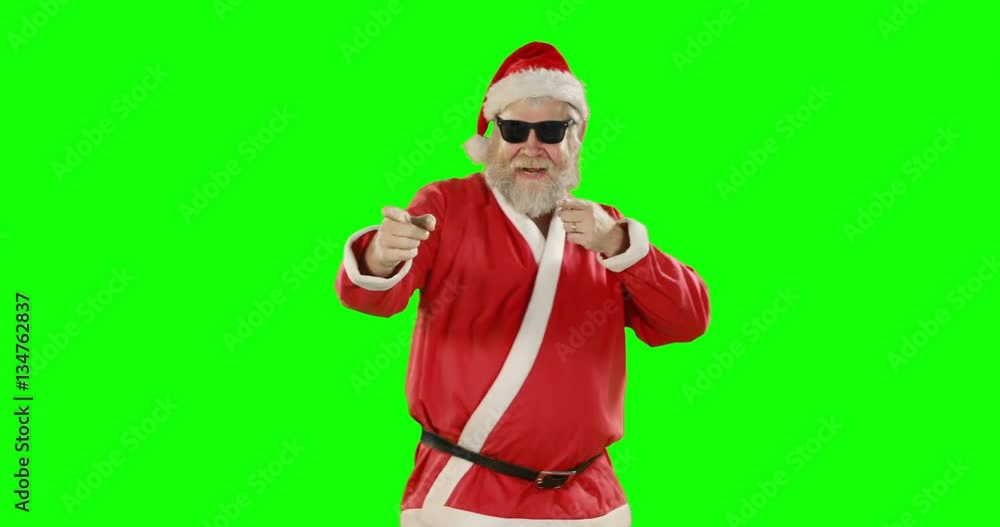 Happy santa claus singing song on green screen 4k Happy santa claus singing song on green screen 4k