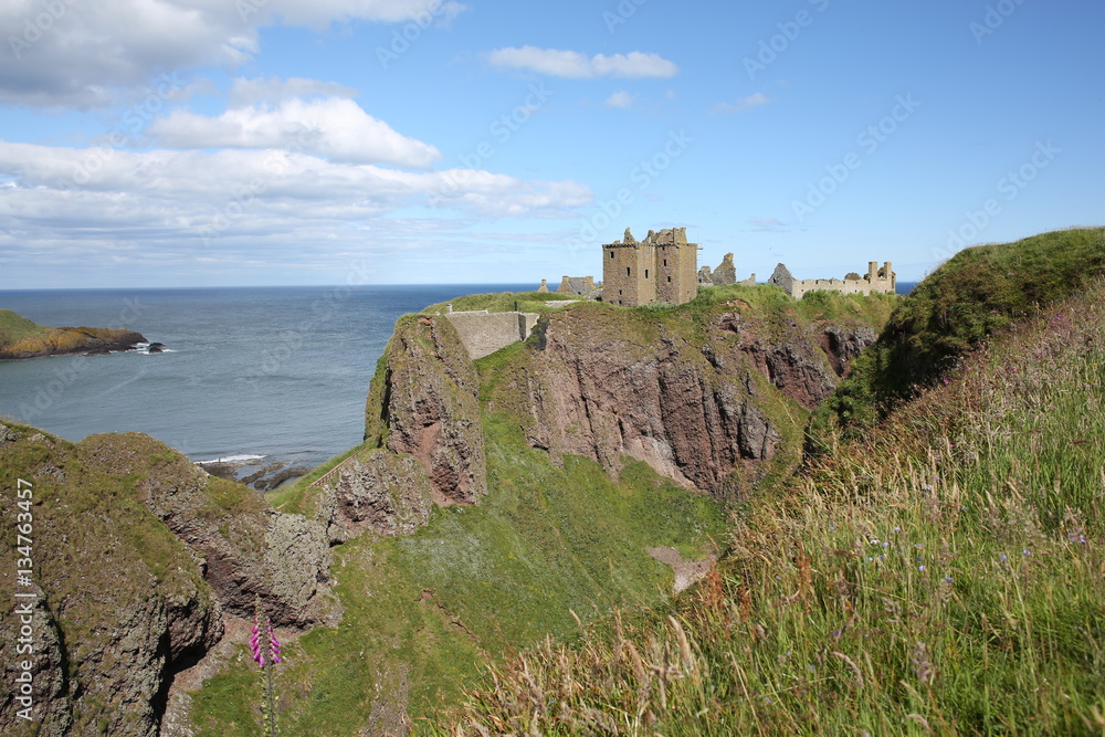Dunnottar Castle on the coast in Scotland