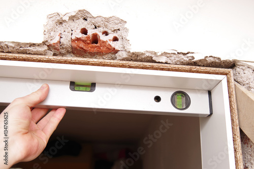 Schilderij op canvas Sanierungsarbeiten, Türen