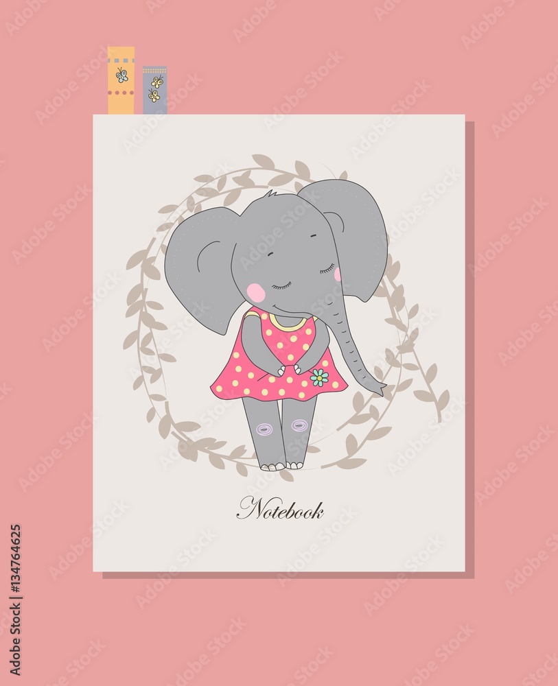 Cute elephant girl in dress. Cute elephant girl in dress.
